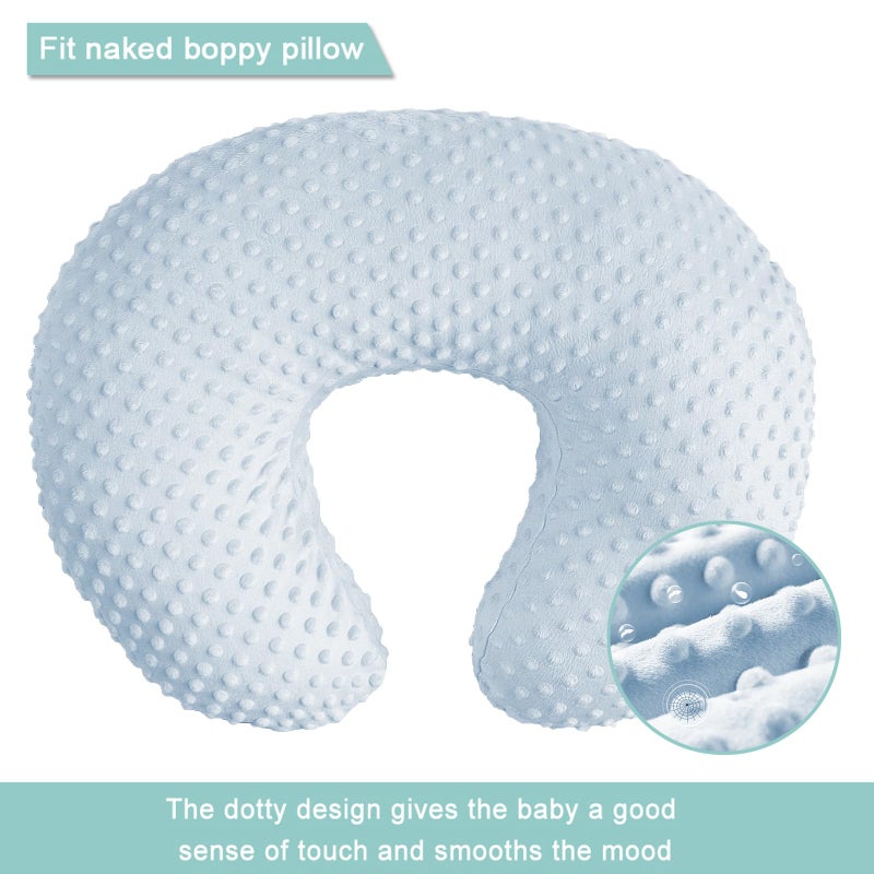 OWLOWLA Nursing Pillow Cover, Breastfeeding Pillow Slipcover Fits Nursing Pillow for Baby Boy Girl(Baby Blue) - Image 2